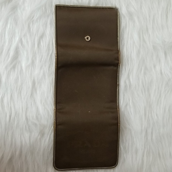 PRADA VINTAGE TRI- FOLD WALLET IN BROWN - Picture 7 of 9